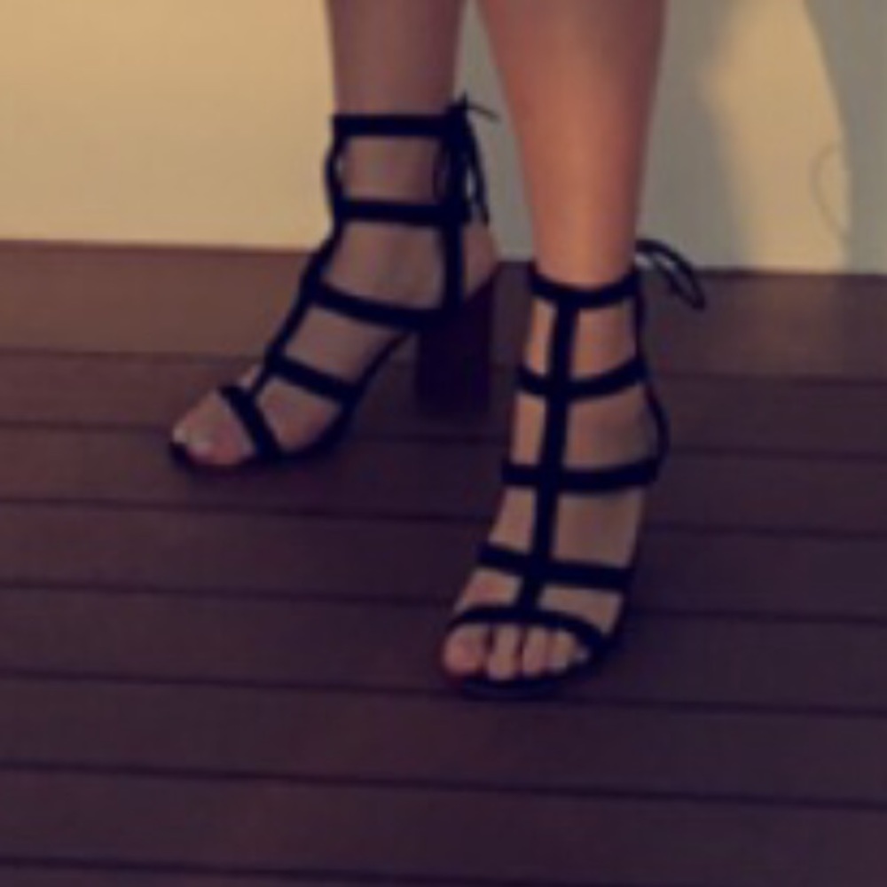 Charlotte Russe scrappy tie back heeled sandals